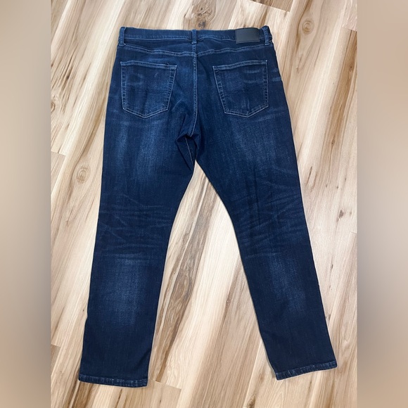 Lucky Brand Jeans Mens 38x32 Blue 410 Athletic Straight Stretch Dark Wash Denim - Picture 12 of 12